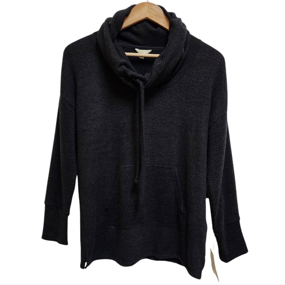 Sonoma Sweater Womens S Black Cowl Drawstring Neck Long Sleeve Soft Oversized